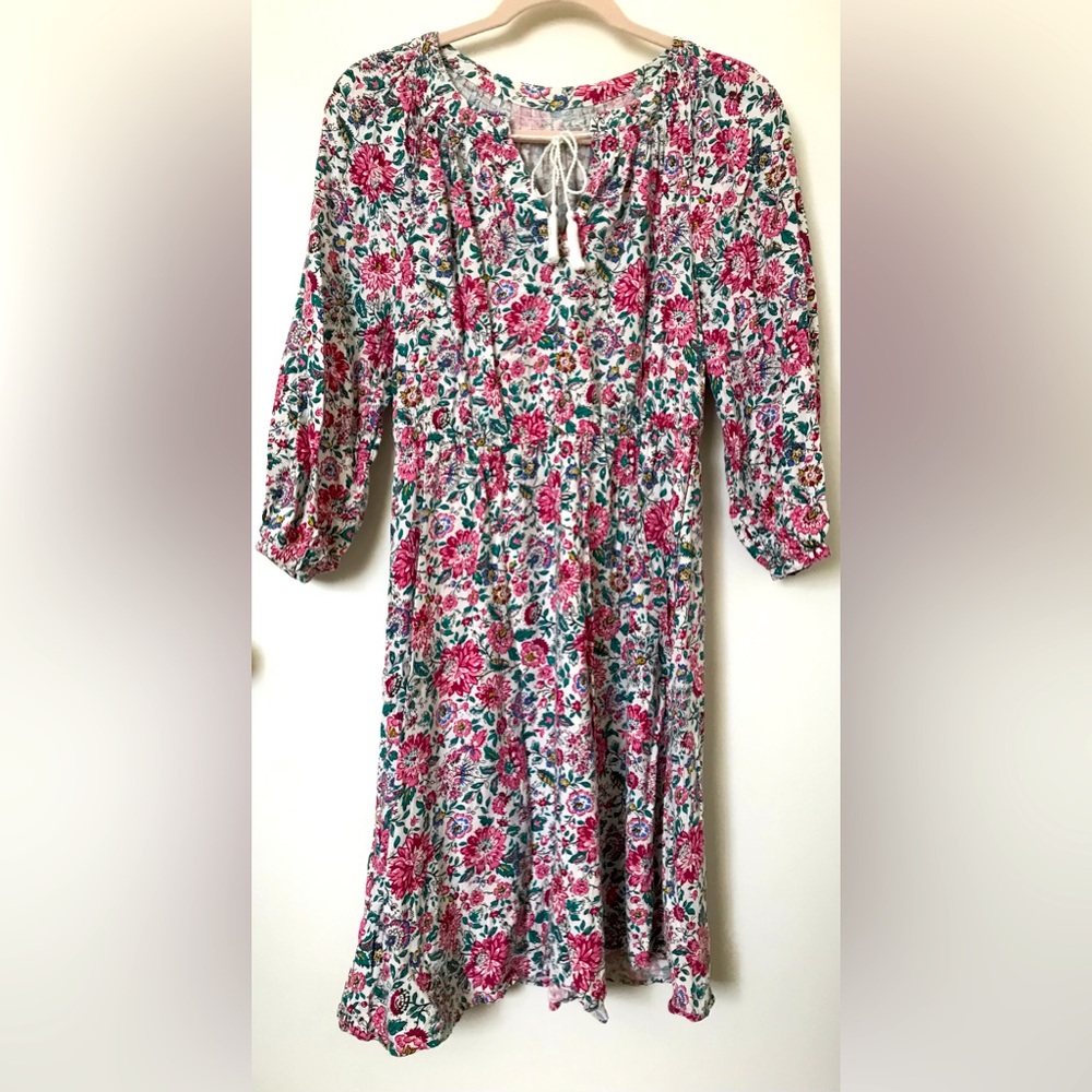 Old Navy Waist-Defined Tassel-Tie Boho Midi Dress